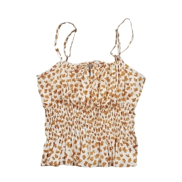 Faithful The Brand Odelina Cami Ditsy Floral Smocked Cropped Peplum - Picture 4 of 11